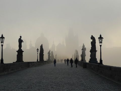 Charles Bridge in the mist Charles Bridge in the mist